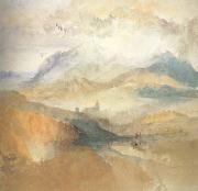 View of an Alpine Valley probably the Val d'Aosta (mk10) William Turner